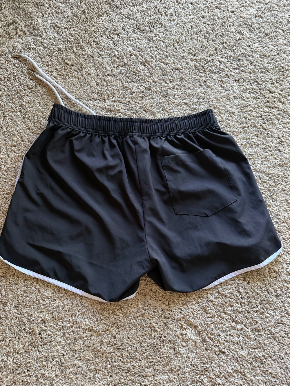 YoungLA Black Athletic Shorts with White Piping - Picture 2 of 3